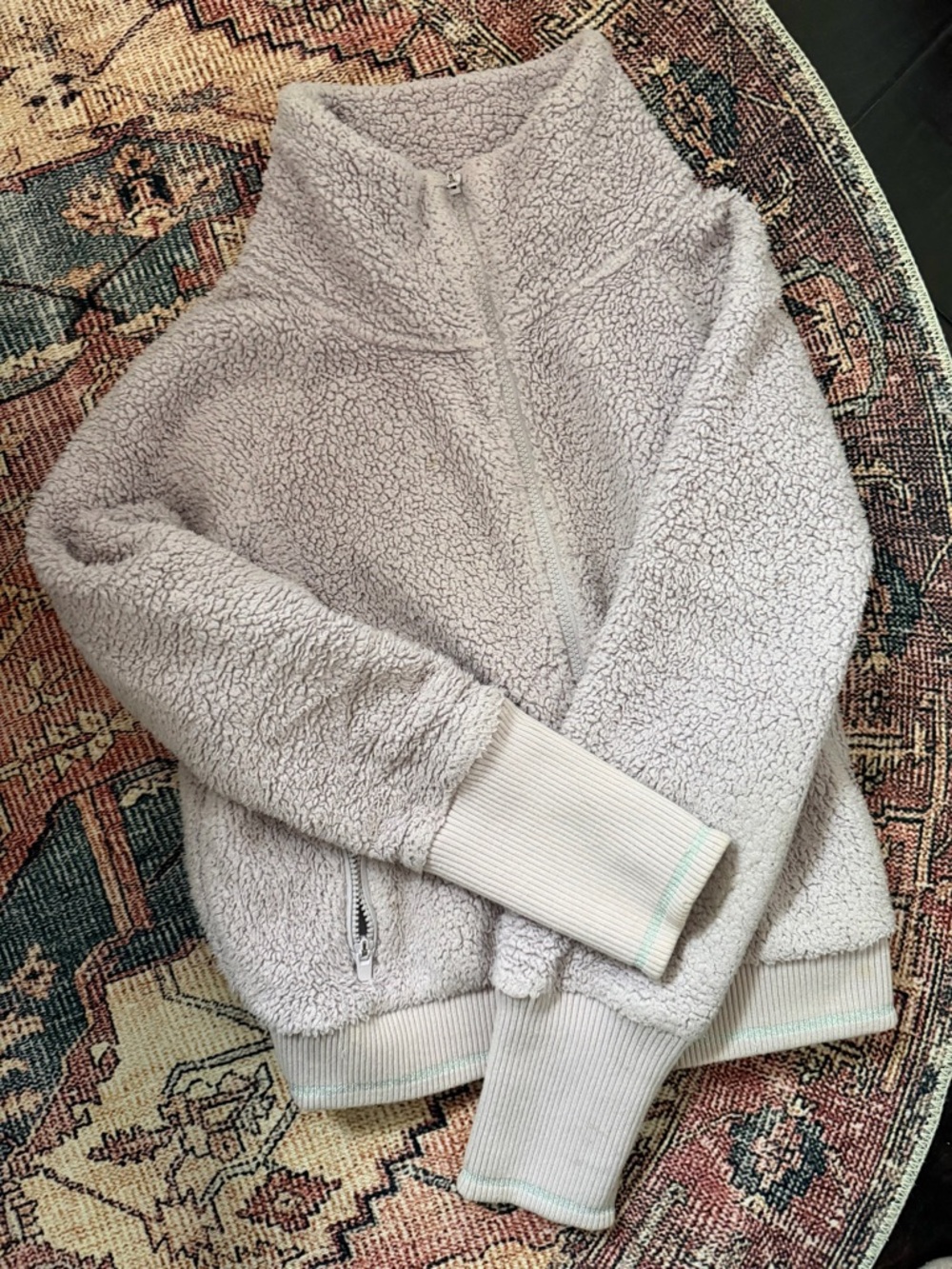 Athleta Lavender Sherpa Zip-Up Jacket